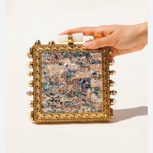 Ramla Prestige Clutch with Opal/Brass NEW